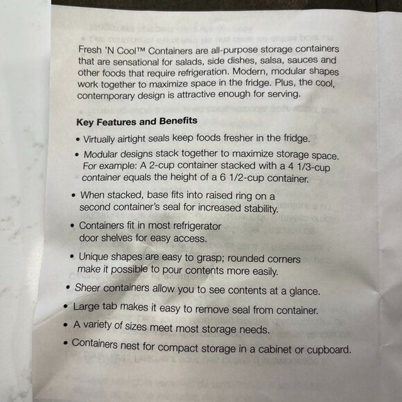 New Never Used Tupperware Fresh 'N Cool Containers Set - Picture 13 of 14